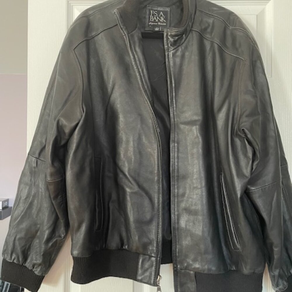Joseph Banks Real Black Leather Jacket Size Large